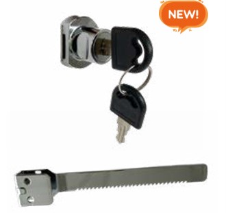 Cerradura para vidrio con cerrojo largo de zamac - 14 mm