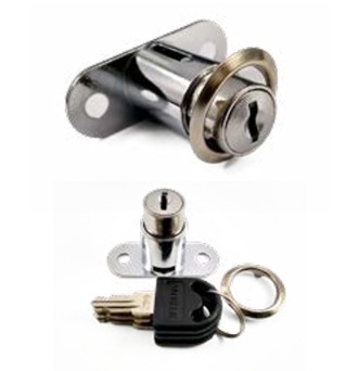 Cerradura de presión para vidrio de zamac - 23 mm