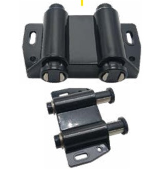 Retén de rebote doble de plástico - Negro - 46 × 67 mm